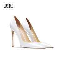genuine leather brand womens pumps thin pointed toe ladies high heeled shoes party wedding shoes shallow mouth single shoes