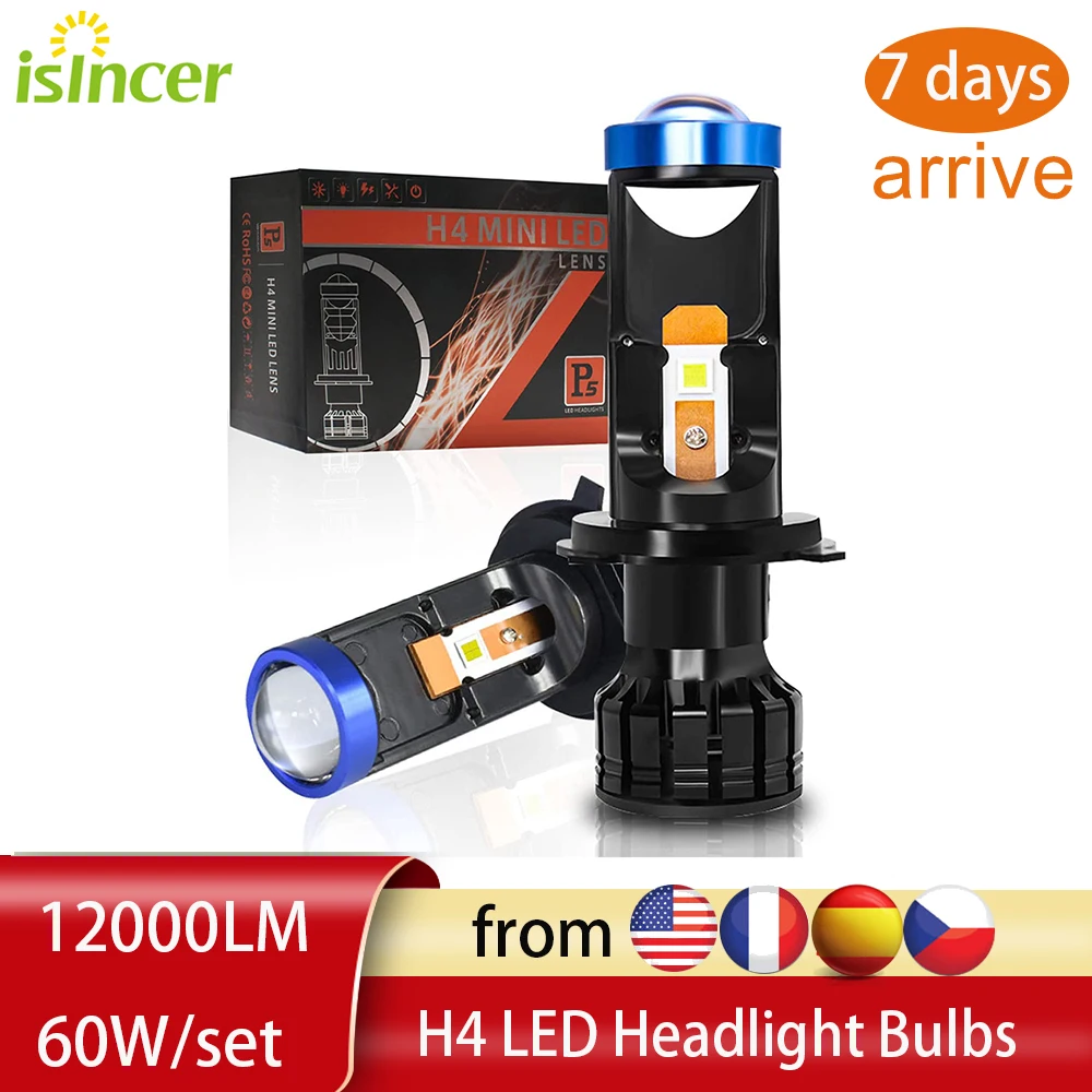 

Car Headlight Mini Lens H4 Hi/Lo Beam LED Headlight Conversion Kit Projector Lens Car Headlight Bulbs 6000K White 12000LM