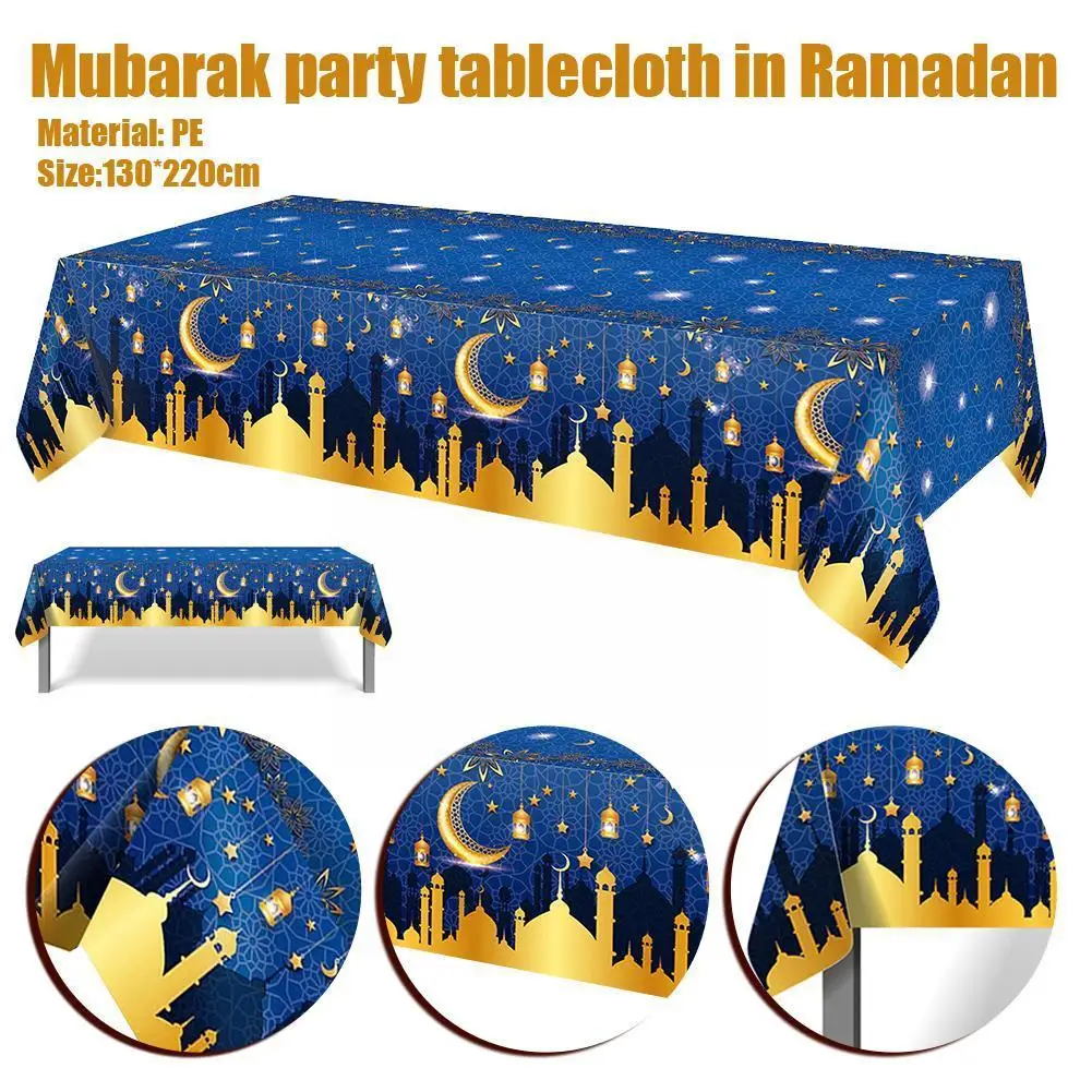

Eid Mubarak Blue Gold Moon Castle Disposable Tableware Happy Party Decor Islamic 2023 Ramadan Adha Kareem Muslim Eid Al J4h6