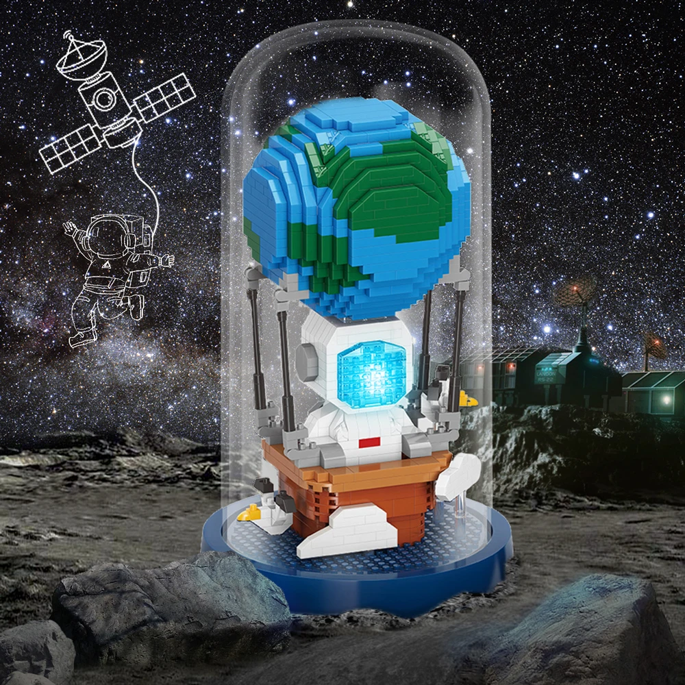 

MOYU Astronaut Building Blocks Spaceman Figures Bricks Space Travel Man Micro Blocks with Display Box LED Kids DIY Assembly Toys