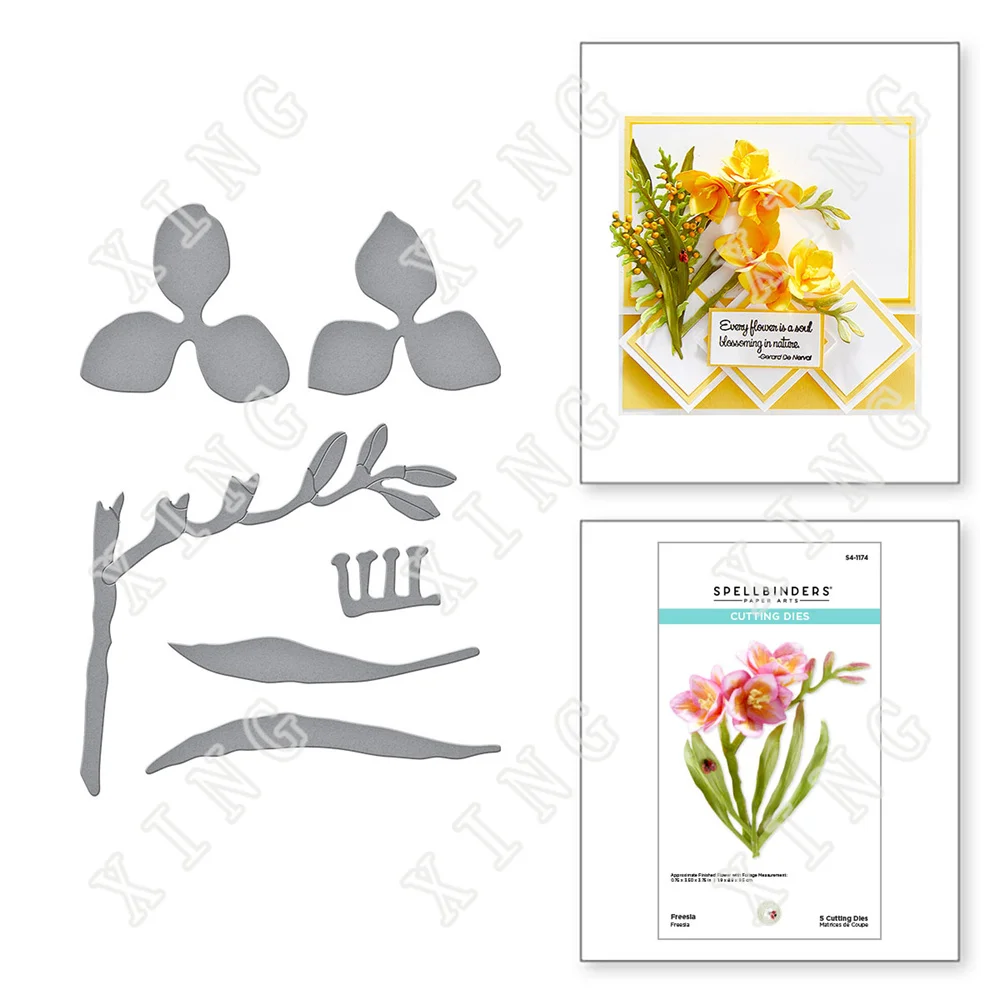 

2022 Spring Freesia Etched Dies Newest Cut Die Reusable Handmade Diy Embossing Scrapbooking Stamp Paper Card Decoration Stencils