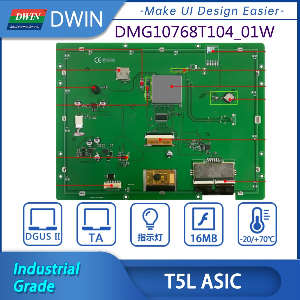 DWIN 10 4 дюймов 1024*768 пикселей разрешение IPS TFT LCD HMI UART RS232 RS485 высокостандартный