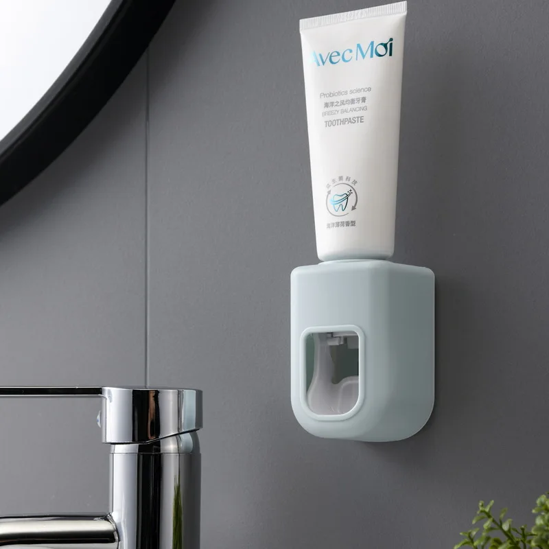 Wall Mounted Automatic Toothpaste Dispenser Creative Bathroom Accessories Waterproof Lazy Squeeze Toothbrush Holder |
