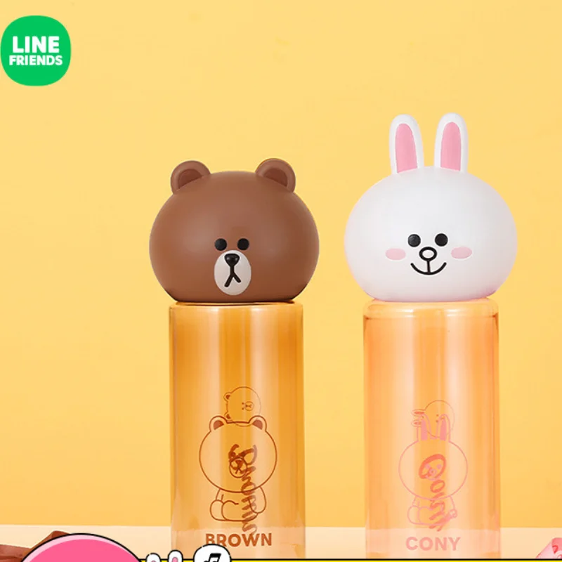 

Переносная кукла Line Friends с мультяшным изображением коричневого человека, 550 мл, чашка для воды, кавайная термостойкая кружка, Офисная кофейн...