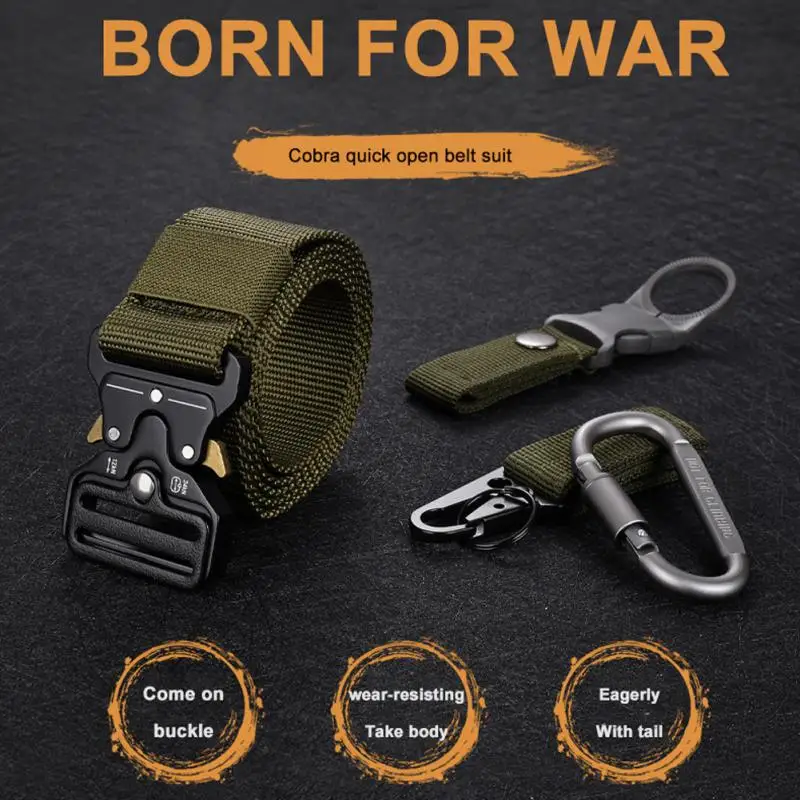 

Tactical Belt Men Nylon Fashion Military Canvas Elastic Belt Tactical Gear Waistband Quick Release Buckle Hunting Accessories
