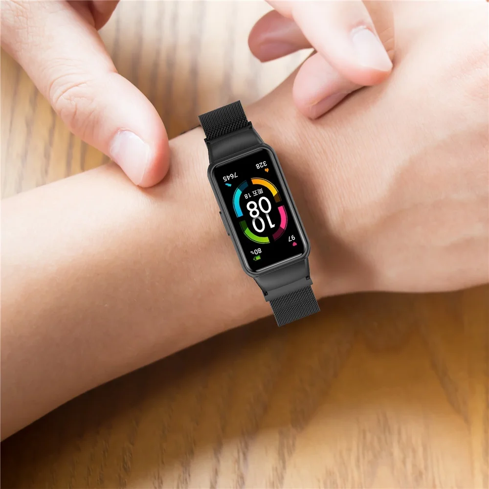 Steel Milan Magnetic Loop Strap For Huawei Band 6 Smart Wristband Replacement Bracelet Honor Metal Wrist |