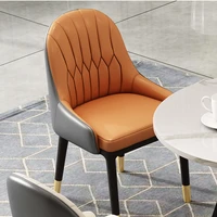 makeup nordic dining chair lounge leather leisure living room luxury chair with armrest feeding sillas de comedor home furniture