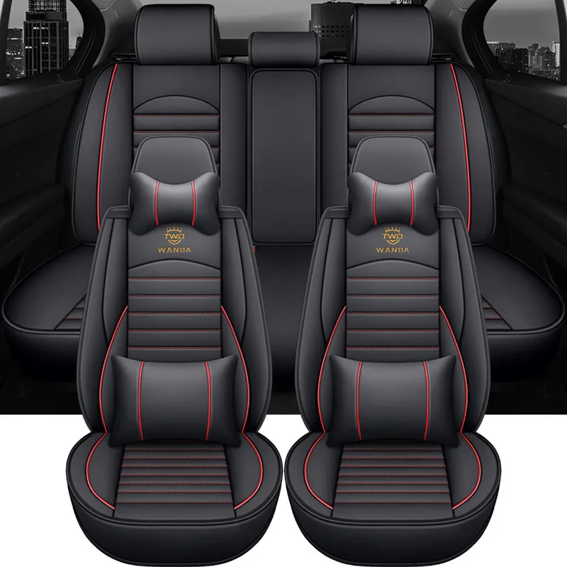 

Universal Leather Auto Car Seat Covers For Ford Edge gol g5 Mercedes w204 Kia rio Audi a4 b7 Camry 40 50 Interior Accsesories