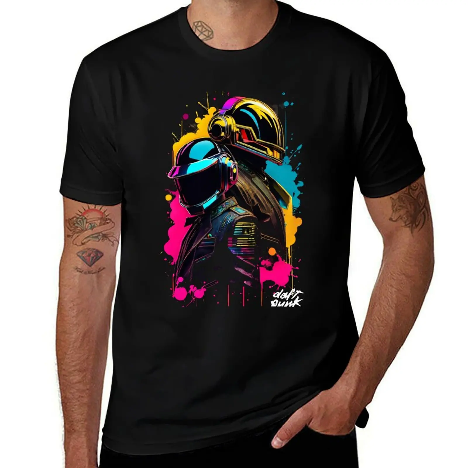Фото Футболка Daft Punk, DJ Legends, Electronic Music, EDM Clubbing, Get Lucky, футболка с изображением шлема Daft Punk, повседневная футболка с графическим принтом №1