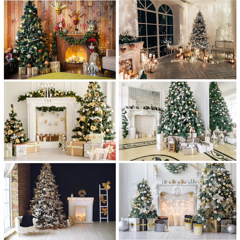

SHENGYONGBAO Christmas Theme Photography Background Fireplace Children Portrait Backdrops For Photo Studio Props YXSD-04