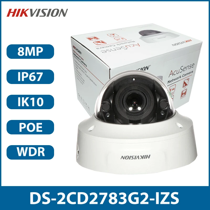 

Hikvision DS-2CD2783G2-IZS 8MP AcuSense Motorized Varifocal Dome Network Camera Smart Home Security IP Camera POE CCTV IP67 IK10