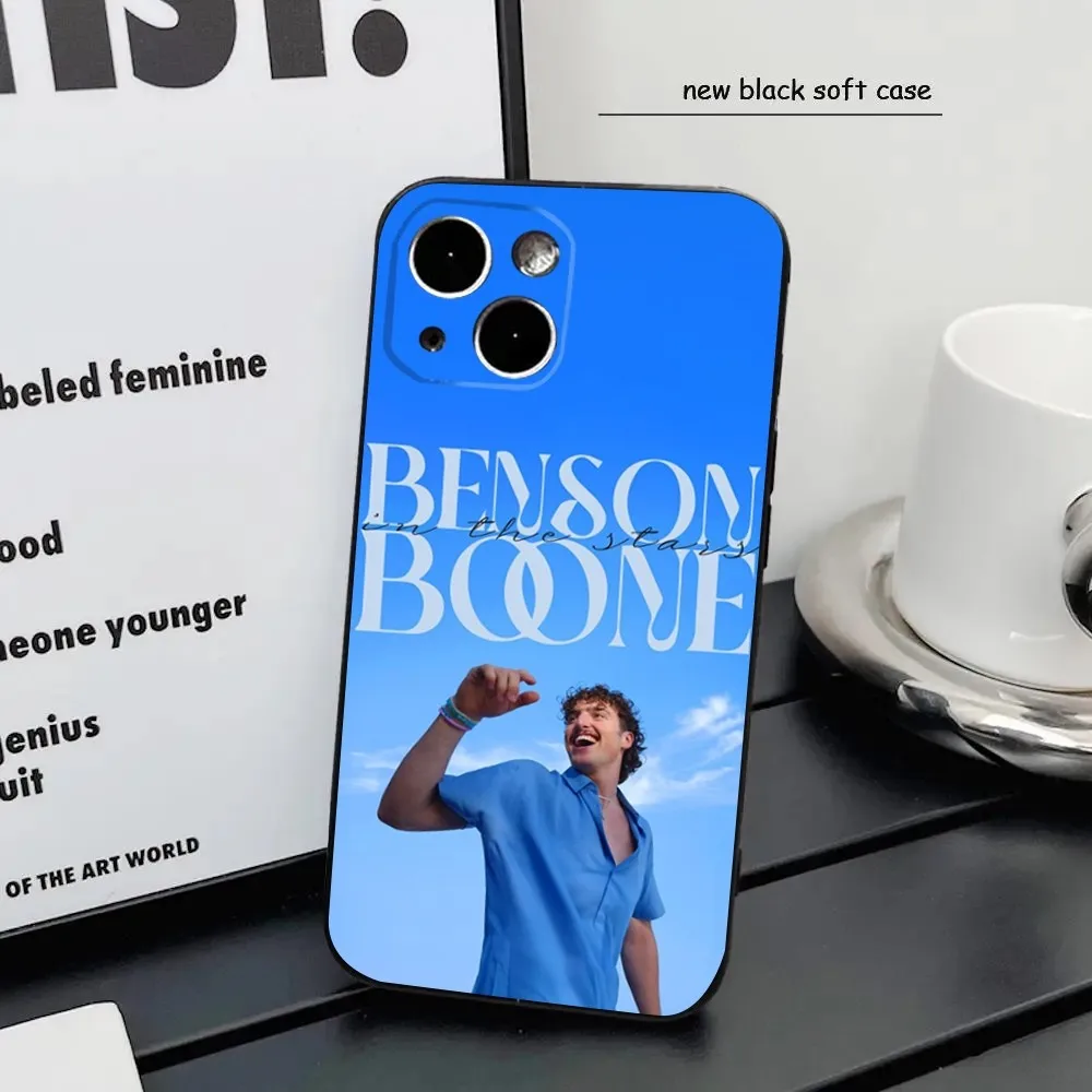B-Benson Singer B-Boone Phone Case For iPhone16 15 14 13 12 Mini 11 Pro XR X XS MAX 7 8 Plus Silicone Cover Soft Black