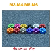 510pcs hex nuts m3 m4 m5 m6 colourful aluminum alloy hexagon nut lock nuts for fpv rc din 934 anodizing 11 colors
