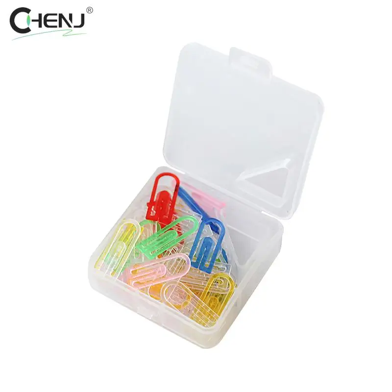 

Colorful 60pcs ABS Mini Paper Clips Kawaii Stationery Candy Color Clear Binder Clips Photos Tickets Notes Letter Paper Clip