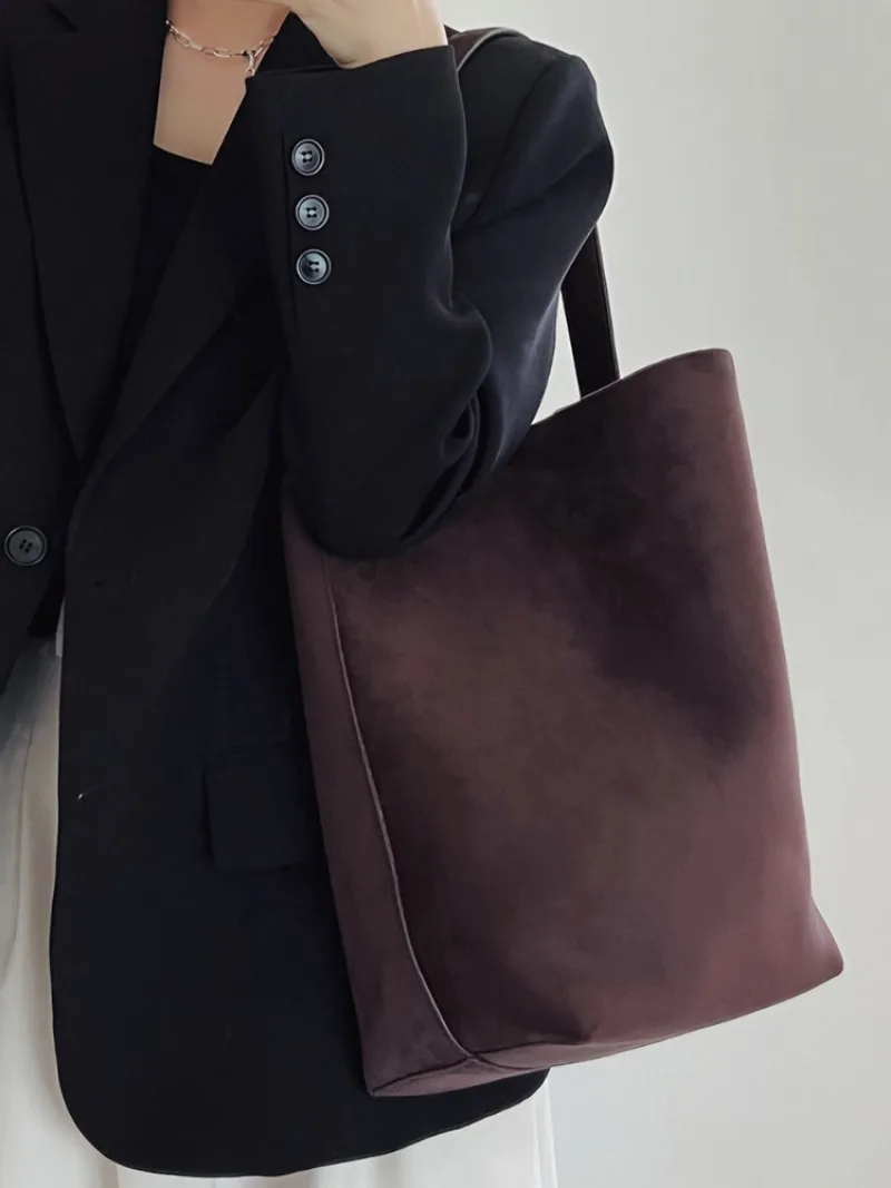 Большая Сумка-тоут из фланелевой ткани для женщин новинка 2024 сумка покупок