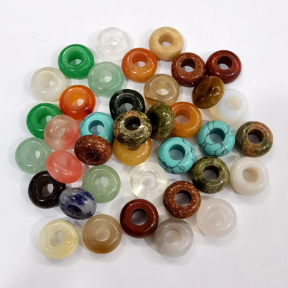 

Fashion 6x12mm mixed natural round stone beads big hole bead 50pcs/lot For jewelry Bracelet making free shipping