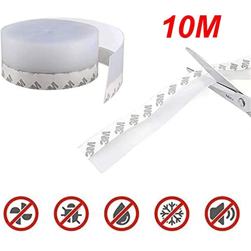 

10m Window Door Bottom Seal Strip Noise insulation Windproof Dust Weather strip door Windshield Sealing Tape home appliance