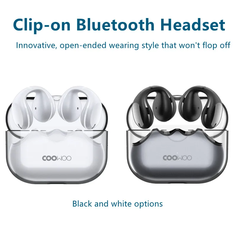 Наушники COOWOO с воздушной проводимостью Bluetooth-наушники клипсой