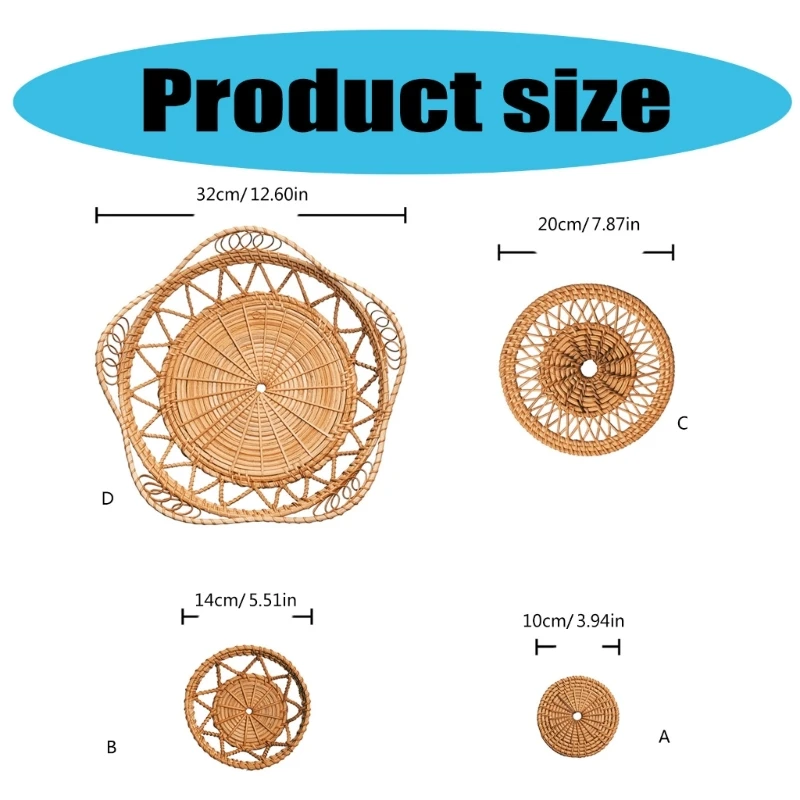 KX4B Украшение стены из ротанга ручной работы Кустарная корзина для домашней