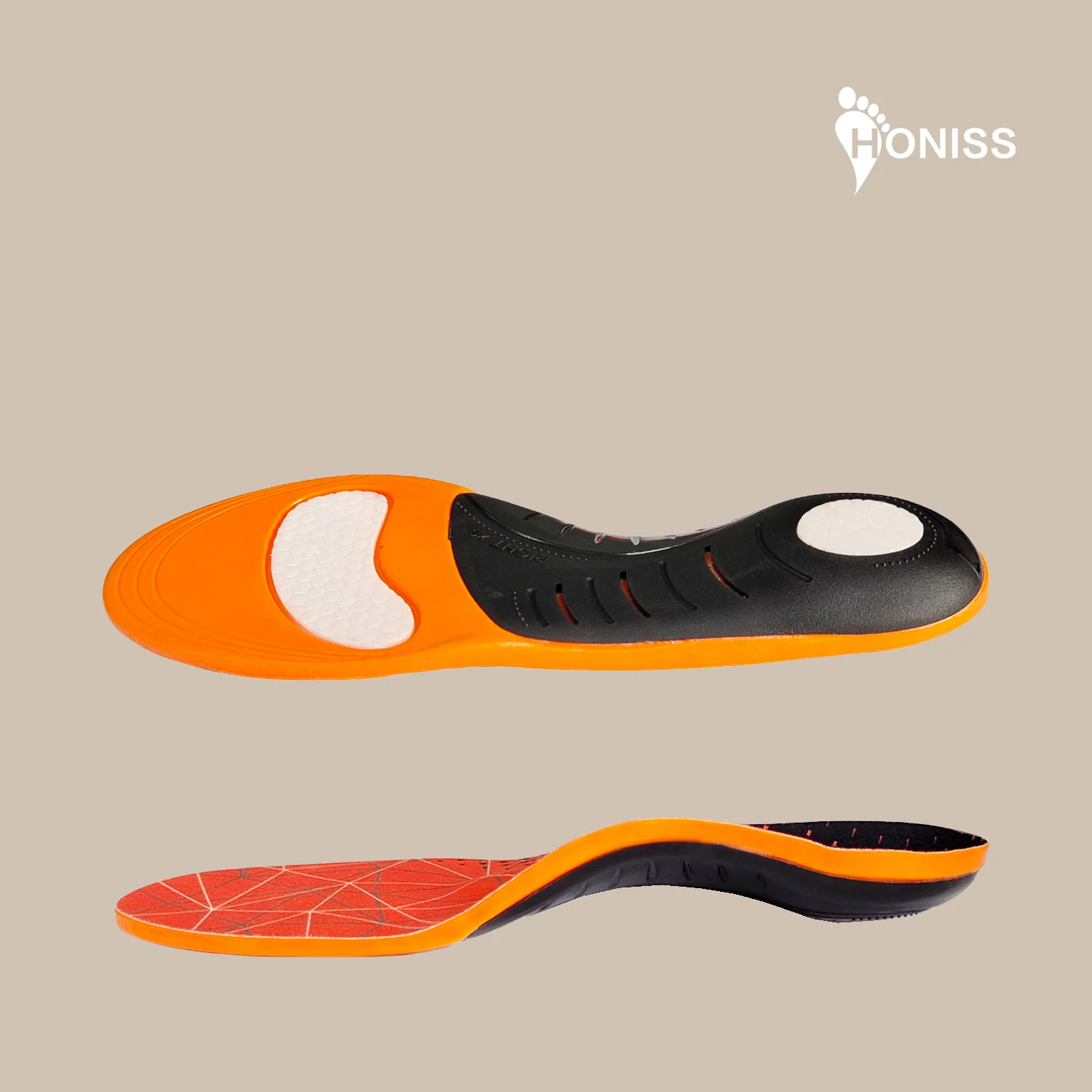1 пара оранжевых плоских супинаторов эластичные и дышащие спортивные стельки из