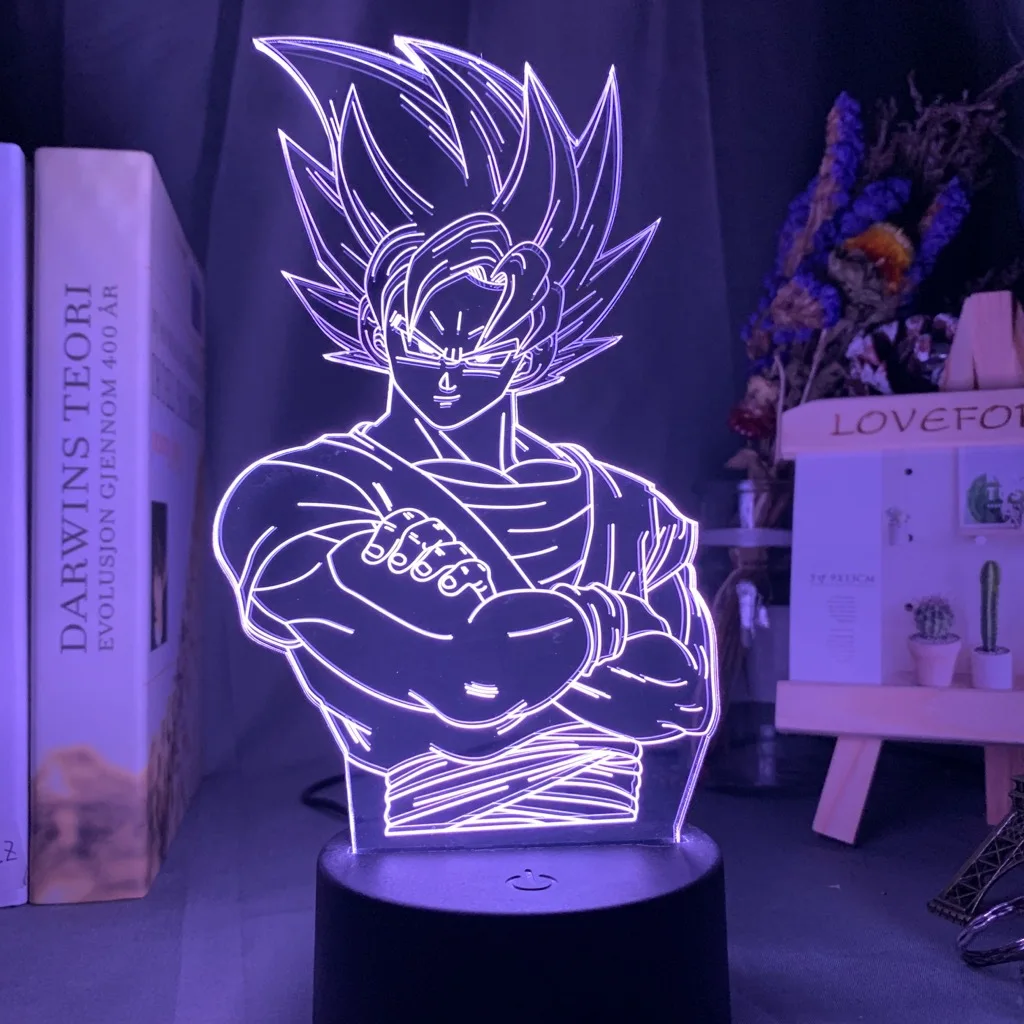 

Dragon Ball Super Ultra Instinct Goku Anime Figure 3D Lamp LED Figurine Juguetes Model Statue Brinquedos DBZ Goku Toy Collection