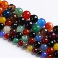 natural stone colorful agates onyx beads round loose spacers beads for jewelry making diy bracelets necklaces 4 6 8 10 12mm 15