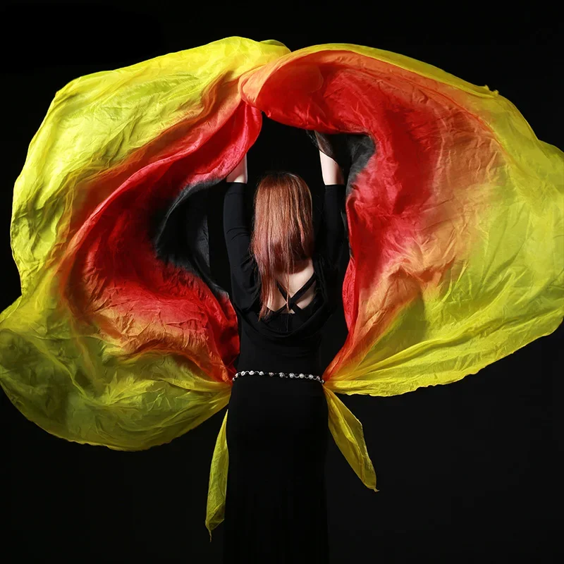 Платок для танца живота из 100% шелка с градиентом 260x110 см