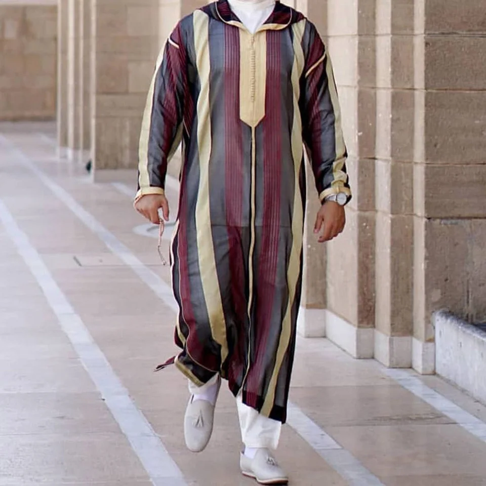 Muslim Robes Men Long Sleeves Jubba Thobe Loose Leisure Dress Caftan Islamic Clothing Abaya Homme Ramadan Gift Fashion Saudi