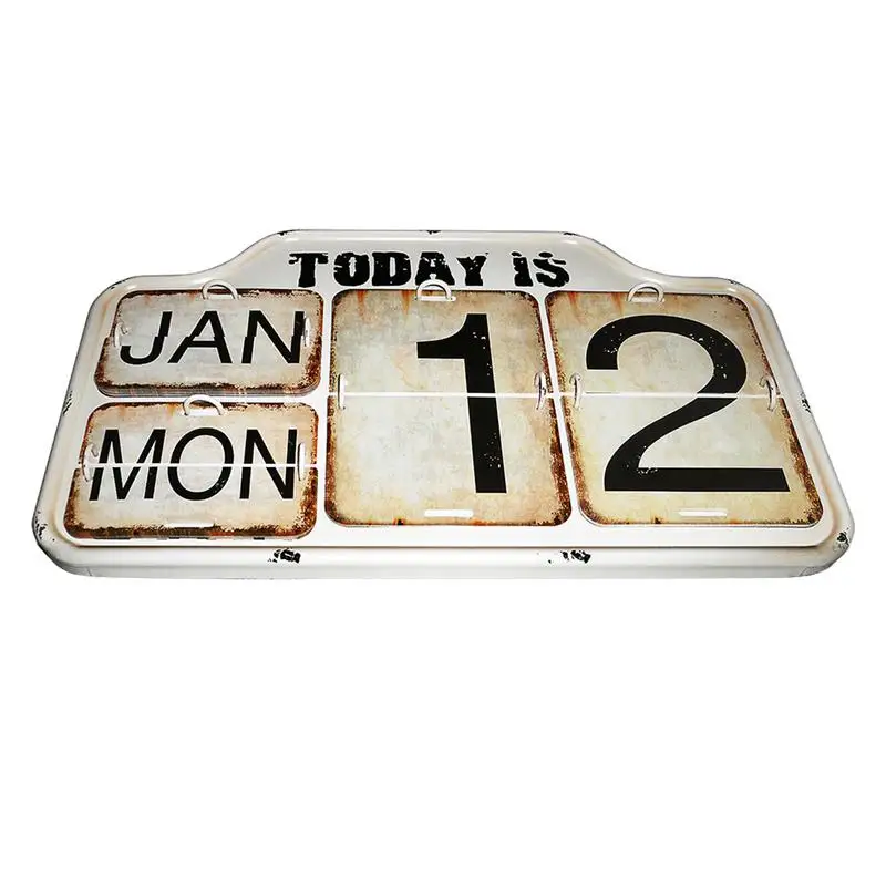 

Retro Desk Metal Calendar Easily Adjusted Standing Vintage Desk Calendar Room Decor Perpetual Desk Calendar For Home