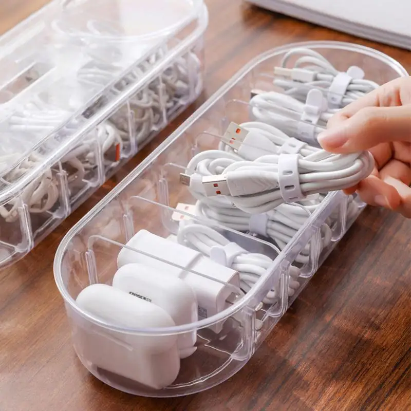 

Household Portable Storage Basket Headphone Jewelry Sorting Box High Quality Storage Box Organization Storage Transparent New