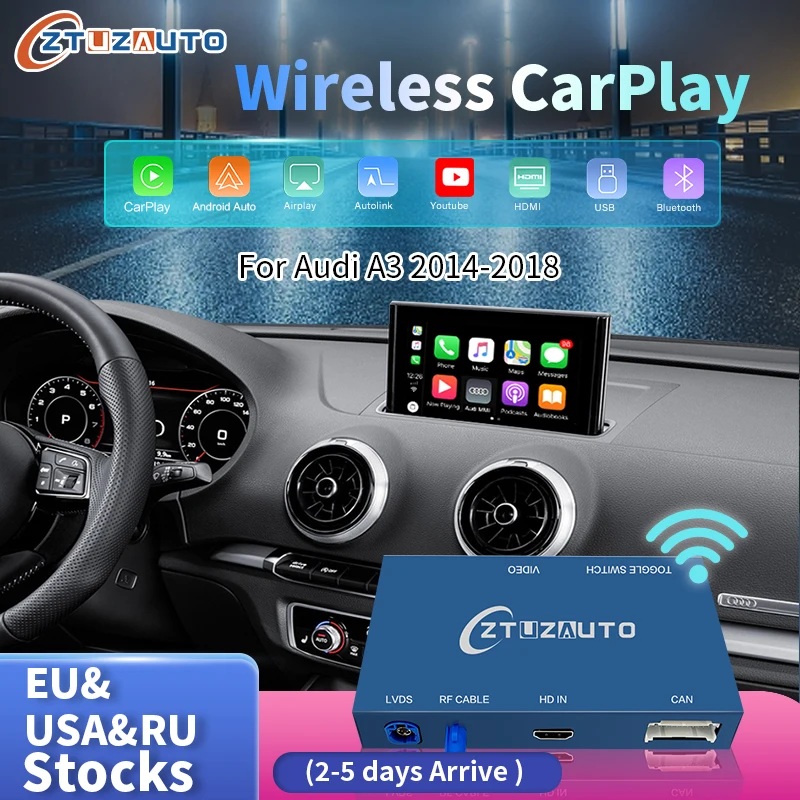 Wireless Apple CarPlay Android Auto Interface for Audi A3 20