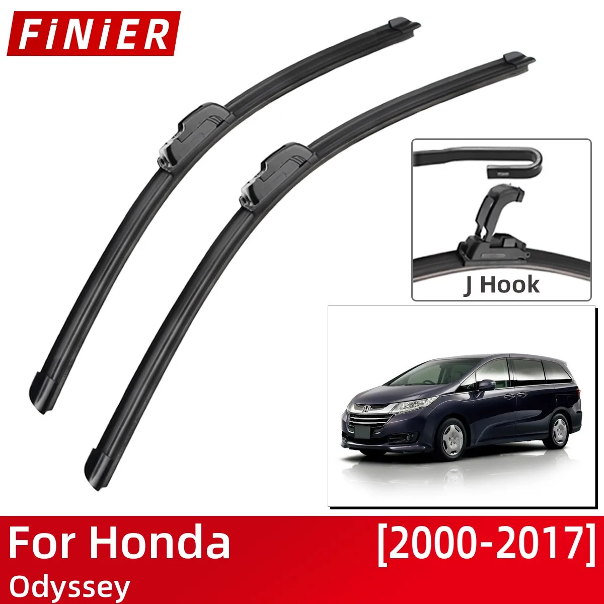 

For Honda Odyssey 2000-2017 Car Accessories Front Windscreen Wiper Blade Brushes Wipers U Type J Hooks 2017 2016 2015 2014 2013