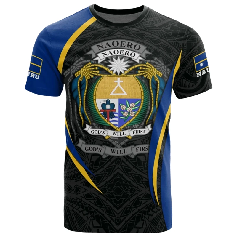 Флаг Науру карты Графические футболки с национальным гербом наурука футболка