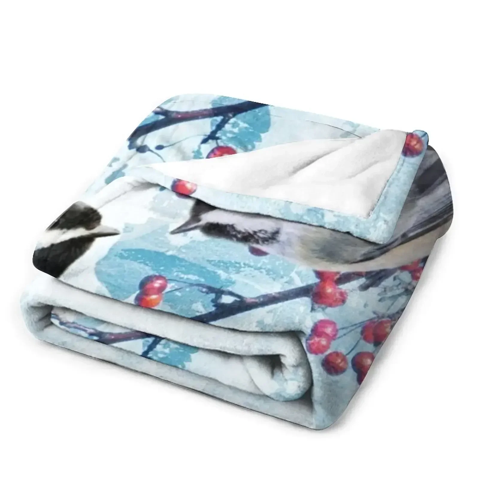 Chickadee Red Berry Modern Country Farmhouse Art A630 Плед Гигантский диван тяжелый для сна Мягкие