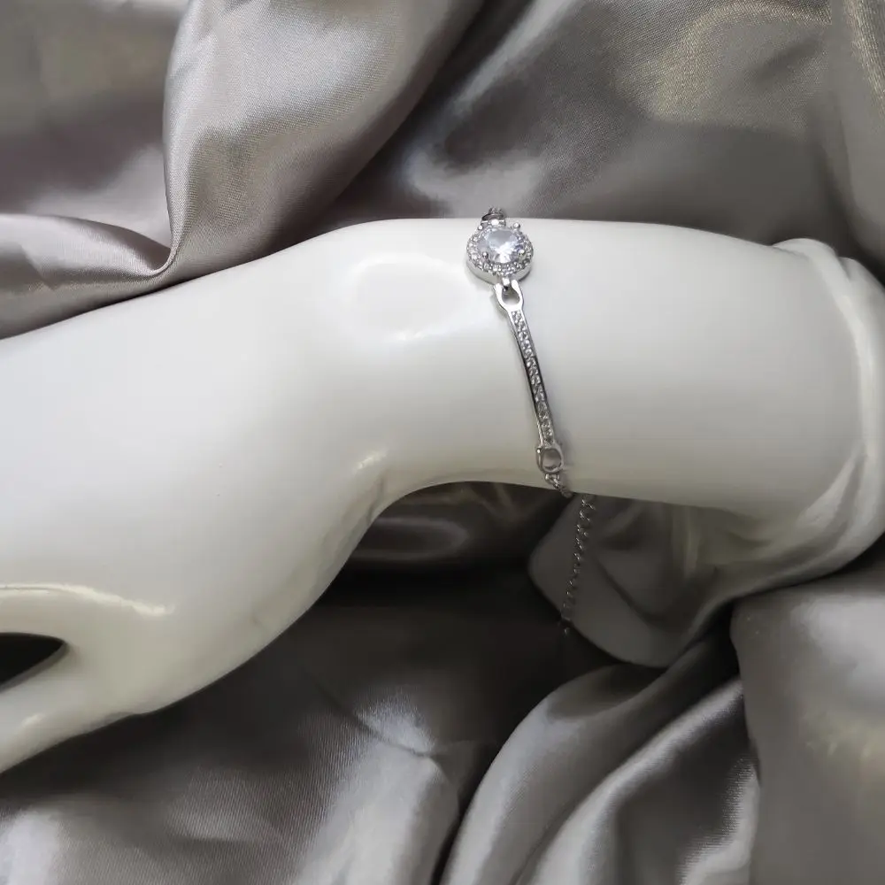 HESHI кубический цирконий и Латунное покрытие из белого золота маленькая