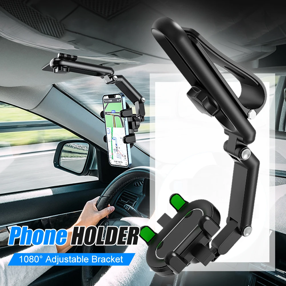 

Multifunctional Car Phone Holder Sun Visor Phone Bracket Mount 1080° Adjustable Phone Support For IPhone Huawei Samsung Xiaomi