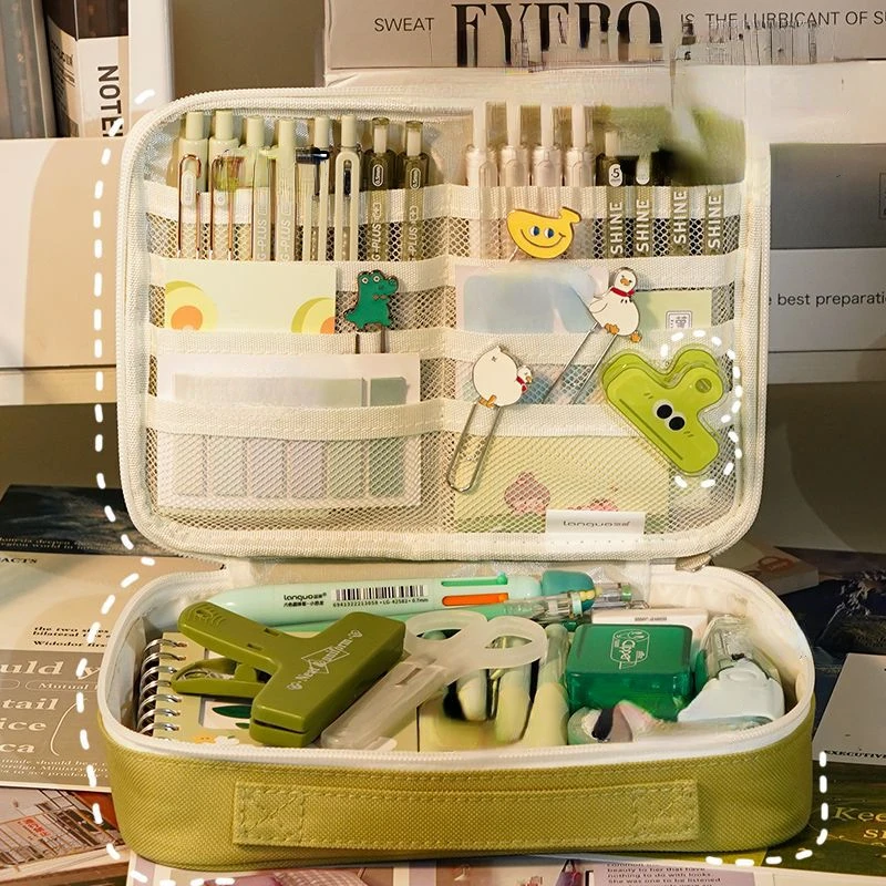 Case,mint Green,pencil Pouch,pen Bag Student Stationery Storage Box Gift School Pen Case
