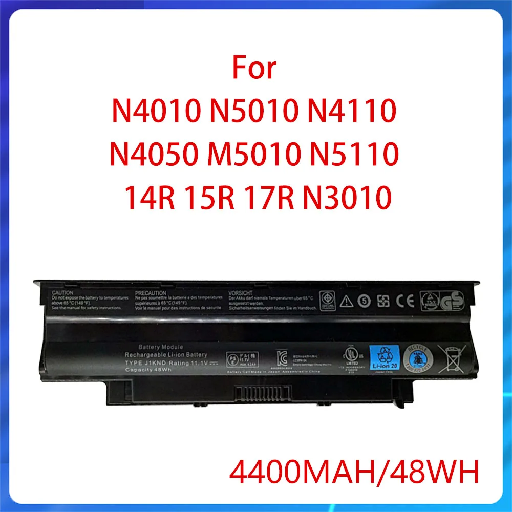 Новый аккумулятор для ноутбука J1KND 4400WH 11,1 В для N4010 N3010 N3110 N4050 N4110 N5010 N5010D N5110 N7010 N7110 M501 M501R M511