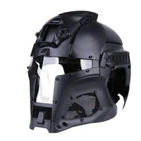 tactical helmet tracer airsoft full face adjustable size with visor goggles cosplay middle age mask