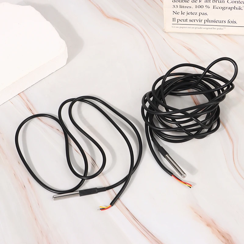Waterproof DS18B20 Stainless Steel Package 1M 3M 18B20 Wire Thread Temperature Probe Sensor