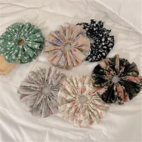summer oversized scrunchies floral printing net yarn elastic hair tie ponytail holder hair rope elegant hair accessories