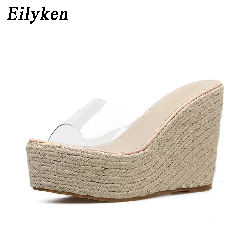 

Eilyken 2023 New Summer Fashion PVC Jelly Wedges Platform Women's Slippers Sandals Casual Shoes Size 34-40