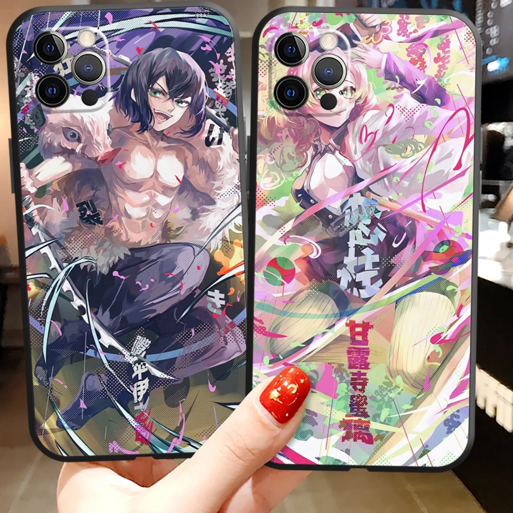 

Demon Slayer Phone Case For iPhone 12 11 13 11Pro 6 7 8 12mini XR XS 12Pro MAX SE 2020 13 Pro Color shell Cartoon Soft TPU Funda