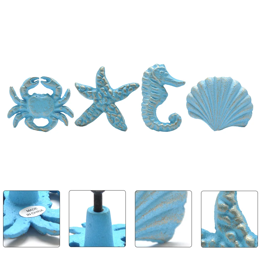 

4PCS Ocean Style Ironwork Handle Fashion Animal Iron Art Knob (Mixed Style)