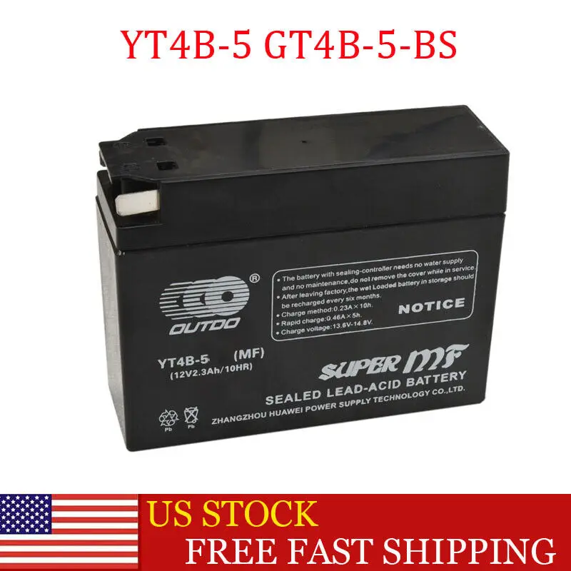 

Motorcycle Electronics Battery YT4B-5 GT4B-5-BS for Yamaha SR400 YJ50R Vino Classic Scooters Dirt Bikes
