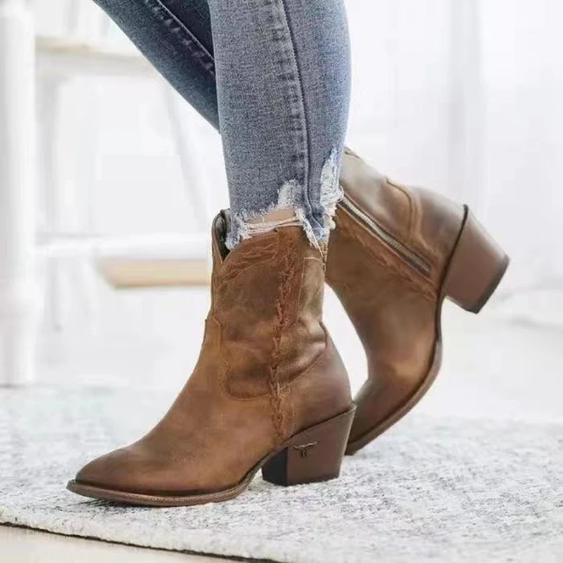 

Женские ковбойские сапоги на платформе и каблуке, размеры 34-43