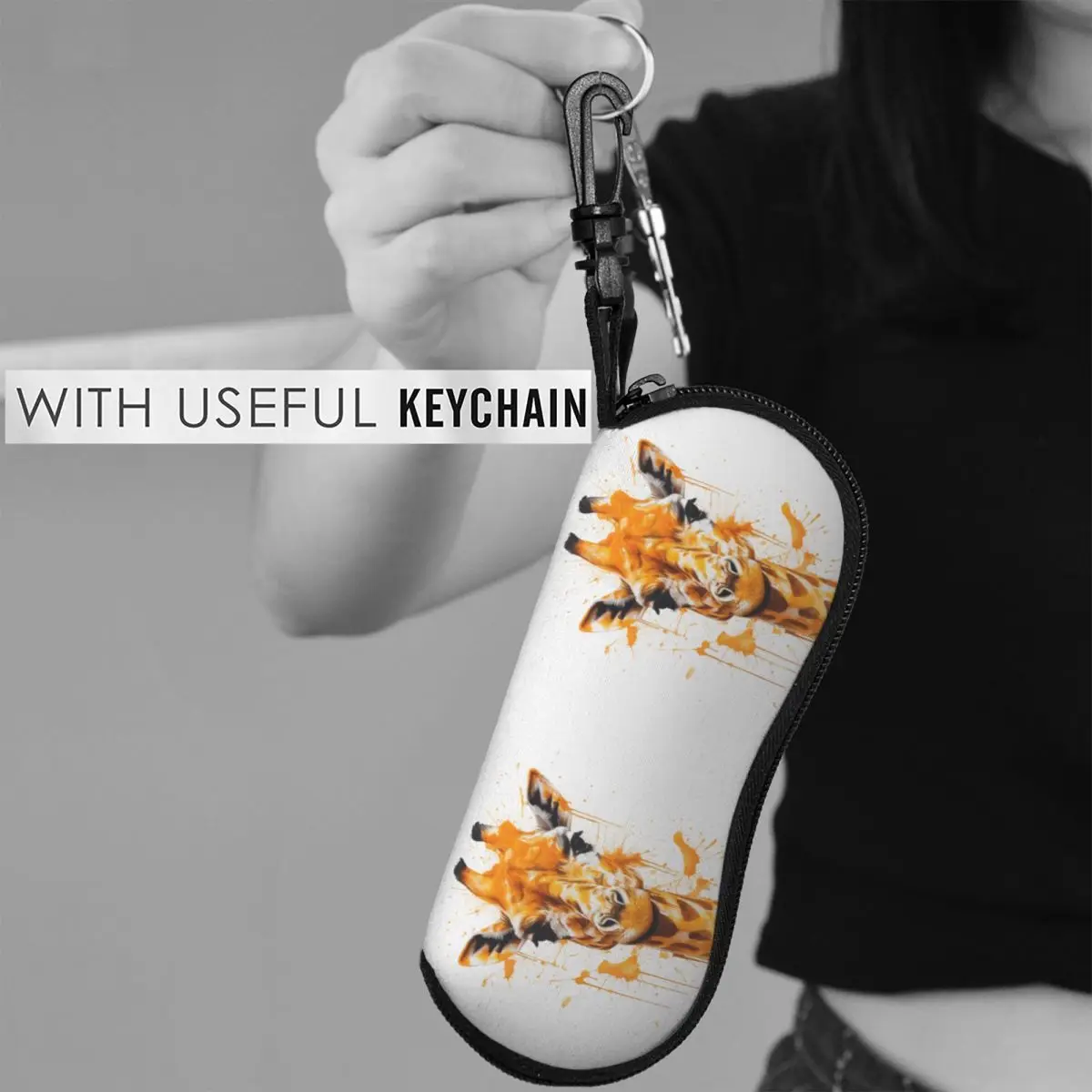 

Giraffe Glasses Case Hyper Artistic Ink Drawing Pocket Classic Sunglasses Pouch Personalized Male Female Eyewear Accessory