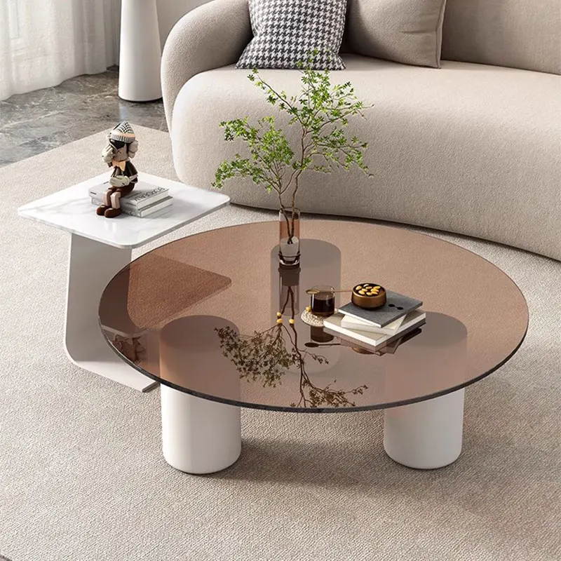 Роскошный кофейный столик для гостиной современный с боковой поверхностью белый