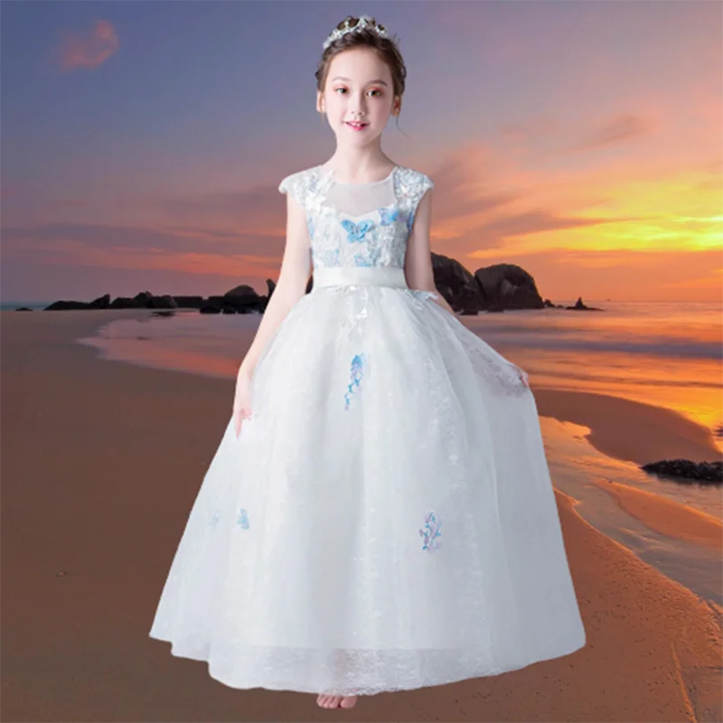 

Girls' Catwalk Little Girls' Princess Skirt Length Style Host Piano Performance Party Wedding Dress Bridesmaid Foreign Dress