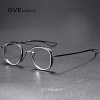 fashion retro pure titanium glasses frame for men vintage optical mens eyeglasses frames prescription myopia glasses eyewear